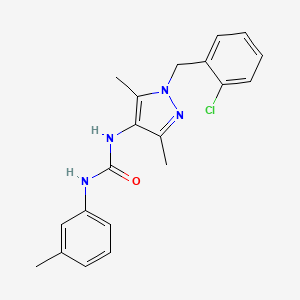molecular formula C20H21ClN4O B4790072 N-[1-(2-chlorobenzyl)-3,5-dimethyl-1H-pyrazol-4-yl]-N'-(3-methylphenyl)urea 