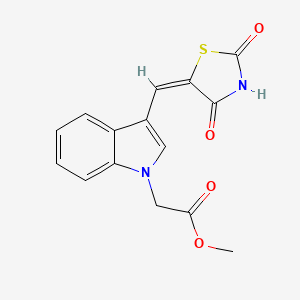 molecular formula C15H12N2O4S B4790261 methyl {3-[(2,4-dioxo-1,3-thiazolidin-5-ylidene)methyl]-1H-indol-1-yl}acetate 