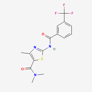 molecular formula C15H14F3N3O2S B4790385 NN4-TRIMETHYL-2-[3-(TRIFLUOROMETHYL)BENZAMIDO]-13-THIAZOLE-5-CARBOXAMIDE 