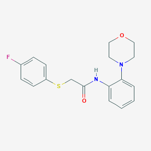 molecular formula C18H19FN2O2S B479042 2-(4-fluorophenyl)sulfanyl-N-(2-morpholin-4-ylphenyl)acetamide CAS No. 723738-82-7