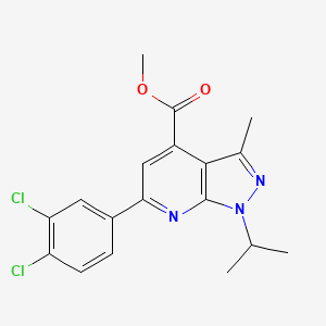 molecular formula C18H17Cl2N3O2 B4790484 methyl 6-(3,4-dichlorophenyl)-1-isopropyl-3-methyl-1H-pyrazolo[3,4-b]pyridine-4-carboxylate 