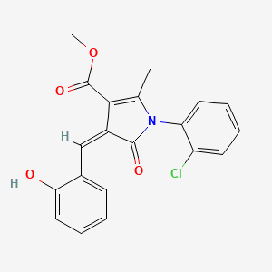 molecular formula C20H16ClNO4 B4790490 methyl (4Z)-1-(2-chlorophenyl)-4-[(2-hydroxyphenyl)methylidene]-2-methyl-5-oxopyrrole-3-carboxylate 