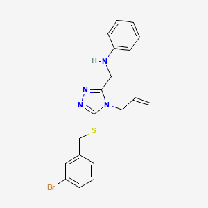 molecular formula C19H19BrN4S B4790612 N-({4-ALLYL-5-[(3-BROMOBENZYL)SULFANYL]-4H-1,2,4-TRIAZOL-3-YL}METHYL)-N-PHENYLAMINE 