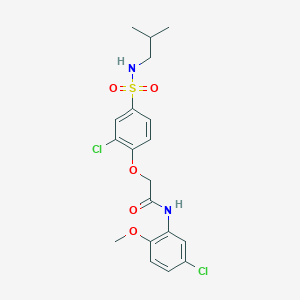 molecular formula C19H22Cl2N2O5S B4790657 N-(5-chloro-2-methoxyphenyl)-2-[2-chloro-4-(2-methylpropylsulfamoyl)phenoxy]acetamide 