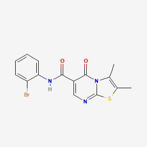 molecular formula C15H12BrN3O2S B4790776 N-(2-bromophenyl)-2,3-dimethyl-5-oxo-5H-[1,3]thiazolo[3,2-a]pyrimidine-6-carboxamide 