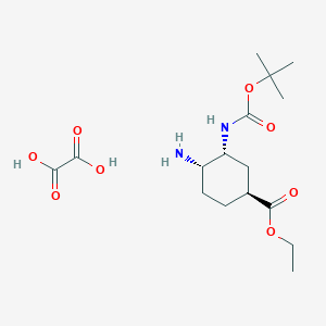 molecular formula C16H28N2O8 B047908 (1S,3R,4S)-Ethyl 4-amino-3-((tert-butoxycarbonyl)amino)cyclohexanecarboxylate oxalate CAS No. 1093351-24-6