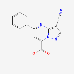 molecular formula C15H10N4O2 B4791084 methyl 3-cyano-5-phenylpyrazolo[1,5-a]pyrimidine-7-carboxylate 