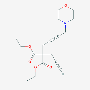 molecular formula C18H25NO5 B4791221 Diethyl 2-(4-morpholin-4-ylbut-2-ynyl)-2-prop-2-ynylpropanedioate 