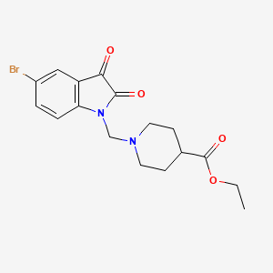molecular formula C17H19BrN2O4 B4791254 ethyl 1-[(5-bromo-2,3-dioxo-2,3-dihydro-1H-indol-1-yl)methyl]piperidine-4-carboxylate 