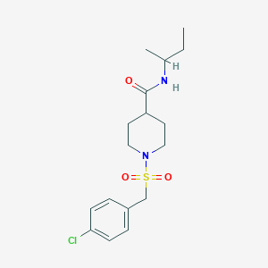 molecular formula C17H25ClN2O3S B4791258 N-(BUTAN-2-YL)-1-[(4-CHLOROPHENYL)METHANESULFONYL]PIPERIDINE-4-CARBOXAMIDE 