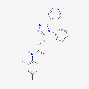 molecular formula C23H21N5OS B479126 N-(2,4-Dimethylphenyl)-2-((4-phenyl-5-(pyridin-4-yl)-4H-1,2,4-triazol-3-yl)thio)acetamide CAS No. 332376-60-0