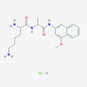 molecular formula C20H30Cl2N4O3 B047913 2,6-Diamino-N-[1-[(4-methoxynaphthalen-2-yl)amino]-1-oxopropan-2-yl]hexanamide;hydrochloride CAS No. 118357-26-9