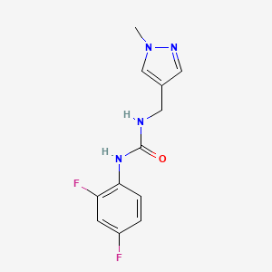 molecular formula C12H12F2N4O B4791358 N-(2,4-difluorophenyl)-N'-[(1-methyl-1H-pyrazol-4-yl)methyl]urea 
