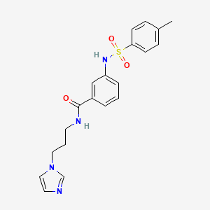 molecular formula C20H22N4O3S B4791363 N-[3-(1H-imidazol-1-yl)propyl]-3-{[(4-methylphenyl)sulfonyl]amino}benzamide 