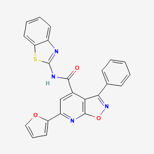 molecular formula C24H14N4O3S B4791401 N-(1,3-benzothiazol-2-yl)-6-(furan-2-yl)-3-phenyl-[1,2]oxazolo[5,4-b]pyridine-4-carboxamide 