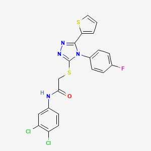 molecular formula C20H13Cl2FN4OS2 B4791459 N-(3,4-dichlorophenyl)-2-{[4-(4-fluorophenyl)-5-(thiophen-2-yl)-4H-1,2,4-triazol-3-yl]sulfanyl}acetamide 