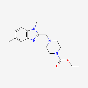 molecular formula C17H24N4O2 B4791601 Ethyl 4-[(1,5-dimethylbenzimidazol-2-yl)methyl]piperazine-1-carboxylate 