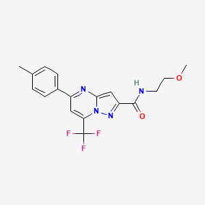 molecular formula C18H17F3N4O2 B4791708 N-(2-methoxyethyl)-5-(4-methylphenyl)-7-(trifluoromethyl)pyrazolo[1,5-a]pyrimidine-2-carboxamide 
