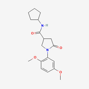 molecular formula C18H24N2O4 B4791730 N-cyclopentyl-1-(2,5-dimethoxyphenyl)-5-oxopyrrolidine-3-carboxamide 