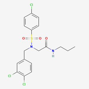 molecular formula C18H19Cl3N2O3S B4791786 N~2~-[(4-chlorophenyl)sulfonyl]-N~2~-(3,4-dichlorobenzyl)-N~1~-propylglycinamide 