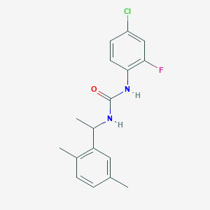 molecular formula C17H18ClFN2O B4791818 N-(4-chloro-2-fluorophenyl)-N'-[1-(2,5-dimethylphenyl)ethyl]urea 