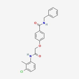 molecular formula C23H21ClN2O3 B4791820 N-benzyl-4-[2-(3-chloro-2-methylanilino)-2-oxoethoxy]benzamide 