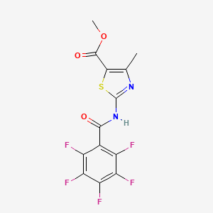 molecular formula C13H7F5N2O3S B4792007 methyl 4-methyl-2-[(2,3,4,5,6-pentafluorobenzoyl)amino]-1,3-thiazole-5-carboxylate 