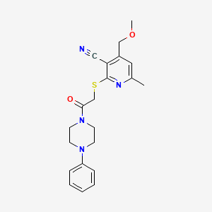 molecular formula C21H24N4O2S B4792183 4-(Methoxymethyl)-6-methyl-2-{[2-oxo-2-(4-phenylpiperazin-1-yl)ethyl]sulfanyl}pyridine-3-carbonitrile 