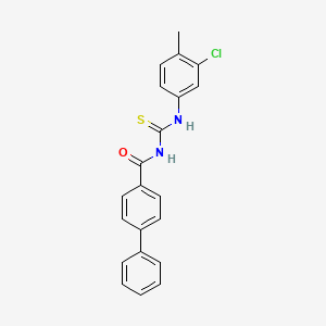 molecular formula C21H17ClN2OS B4792184 N-[(3-chloro-4-methylphenyl)carbamothioyl]biphenyl-4-carboxamide 