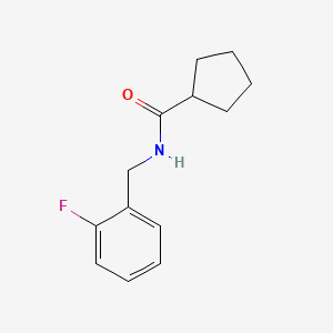 molecular formula C13H16FNO B4792245 N-[(2-fluorophenyl)methyl]cyclopentanecarboxamide 