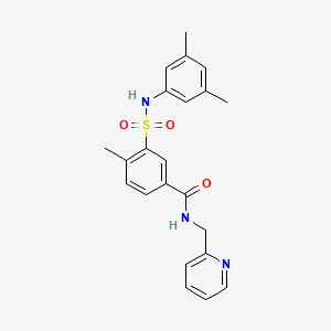 molecular formula C22H23N3O3S B4792304 3-[(3,5-dimethylphenyl)sulfamoyl]-4-methyl-N-(pyridin-2-ylmethyl)benzamide 