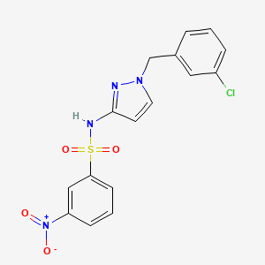 molecular formula C16H13ClN4O4S B4792308 N~1~-[1-(3-CHLOROBENZYL)-1H-PYRAZOL-3-YL]-3-NITRO-1-BENZENESULFONAMIDE 