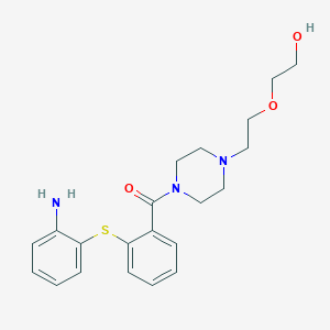 molecular formula C21H27N3O3S B047924 [2-(2-氨基苯基)硫代苯基]-[4-[2-(2-羟乙氧基)乙基]哌嗪-1-基]甲苯酮 CAS No. 848814-27-7
