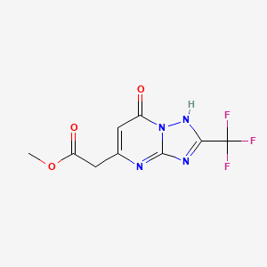 molecular formula C9H7F3N4O3 B4792563 methyl 2-[7-oxo-2-(trifluoromethyl)-4,7-dihydro[1,2,4]triazolo[1,5-a]pyrimidin-5-yl]acetate 