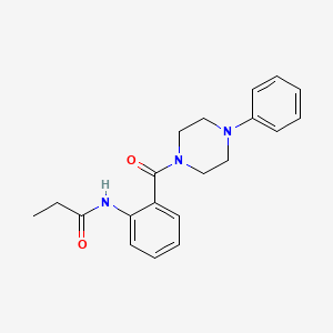 molecular formula C20H23N3O2 B4792649 N-{2-[(4-PHENYLPIPERAZINO)CARBONYL]PHENYL}PROPANAMIDE 