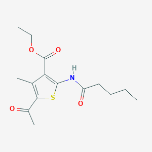 molecular formula C15H21NO4S B4792749 Ethyl 5-acetyl-4-methyl-2-(pentanoylamino)thiophene-3-carboxylate 