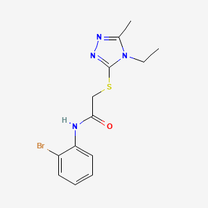 molecular formula C13H15BrN4OS B4792756 N-(2-bromophenyl)-2-[(4-ethyl-5-methyl-4H-1,2,4-triazol-3-yl)sulfanyl]acetamide 