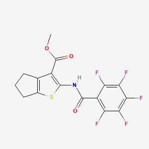 molecular formula C16H10F5NO3S B4792774 Methyl 2-(perfluorobenzamido)-5,6-dihydro-4H-cyclopenta[b]thiophene-3-carboxylate 