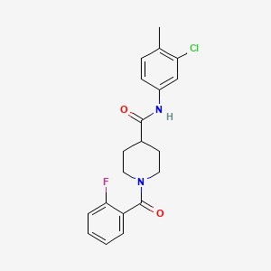 molecular formula C20H20ClFN2O2 B4792782 N-(3-chloro-4-methylphenyl)-1-(2-fluorobenzoyl)piperidine-4-carboxamide 