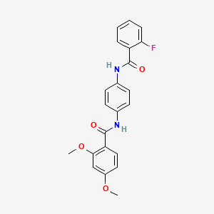 molecular formula C22H19FN2O4 B4792848 N-[4-[(2-fluorobenzoyl)amino]phenyl]-2,4-dimethoxybenzamide 