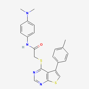 molecular formula C23H22N4OS2 B4792943 N-[4-(dimethylamino)phenyl]-2-{[5-(4-methylphenyl)thieno[2,3-d]pyrimidin-4-yl]sulfanyl}acetamide 