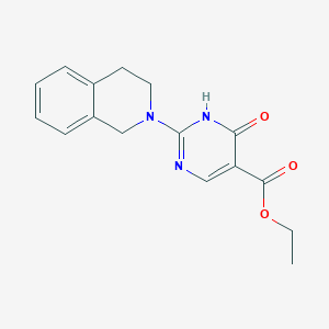 molecular formula C16H17N3O3 B4793010 ethyl 2-(3,4-dihydroisoquinolin-2(1H)-yl)-4-oxo-1,4-dihydropyrimidine-5-carboxylate 