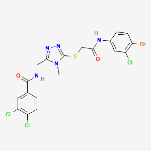 molecular formula C19H15BrCl3N5O2S B4793034 N-{[5-({2-[(4-bromo-3-chlorophenyl)amino]-2-oxoethyl}sulfanyl)-4-methyl-4H-1,2,4-triazol-3-yl]methyl}-3,4-dichlorobenzamide 