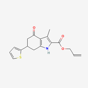 molecular formula C17H17NO3S B4793137 prop-2-en-1-yl 3-methyl-4-oxo-6-(thiophen-2-yl)-4,5,6,7-tetrahydro-1H-indole-2-carboxylate 