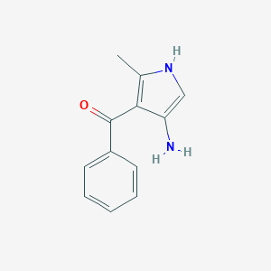 molecular formula C12H12N2O B047932 Methanone, (4-amino-2-methyl-1H-pyrrol-3-yl)phenyl- CAS No. 57436-07-4