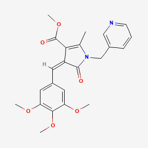 molecular formula C23H24N2O6 B4793212 METHYL (4Z)-2-METHYL-5-OXO-1-[(PYRIDIN-3-YL)METHYL]-4-[(3,4,5-TRIMETHOXYPHENYL)METHYLIDENE]-4,5-DIHYDRO-1H-PYRROLE-3-CARBOXYLATE 