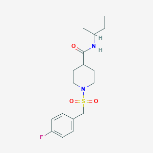 molecular formula C17H25FN2O3S B4793248 N-(BUTAN-2-YL)-1-[(4-FLUOROPHENYL)METHANESULFONYL]PIPERIDINE-4-CARBOXAMIDE 