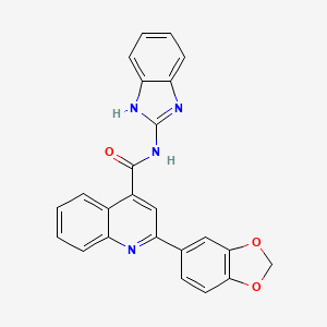 molecular formula C24H16N4O3 B4793273 N-(1H-13-BENZODIAZOL-2-YL)-2-(2H-13-BENZODIOXOL-5-YL)QUINOLINE-4-CARBOXAMIDE 
