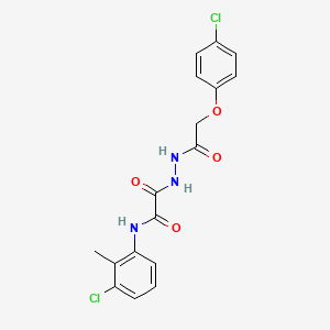 molecular formula C17H15Cl2N3O4 B4793329 N-(3-chloro-2-methylphenyl)-2-[2-[2-(4-chlorophenoxy)acetyl]hydrazinyl]-2-oxoacetamide 