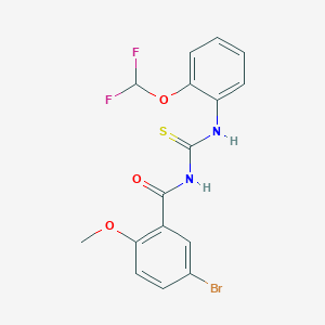 molecular formula C16H13BrF2N2O3S B047936 5-Bromo-N-{[2-(difluoromethoxy)phenyl]carbamothioyl}-2-methoxybenzamide CAS No. 5747-46-6